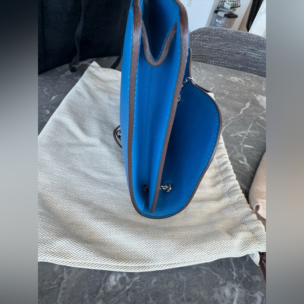 Rare Hermès Catenina Bag In Bleu de Galice S7 Swift Palladium Hardware - Picture 5 of 13